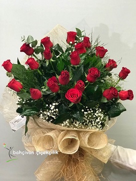 21 Adet Kırmızı Gül Buketi